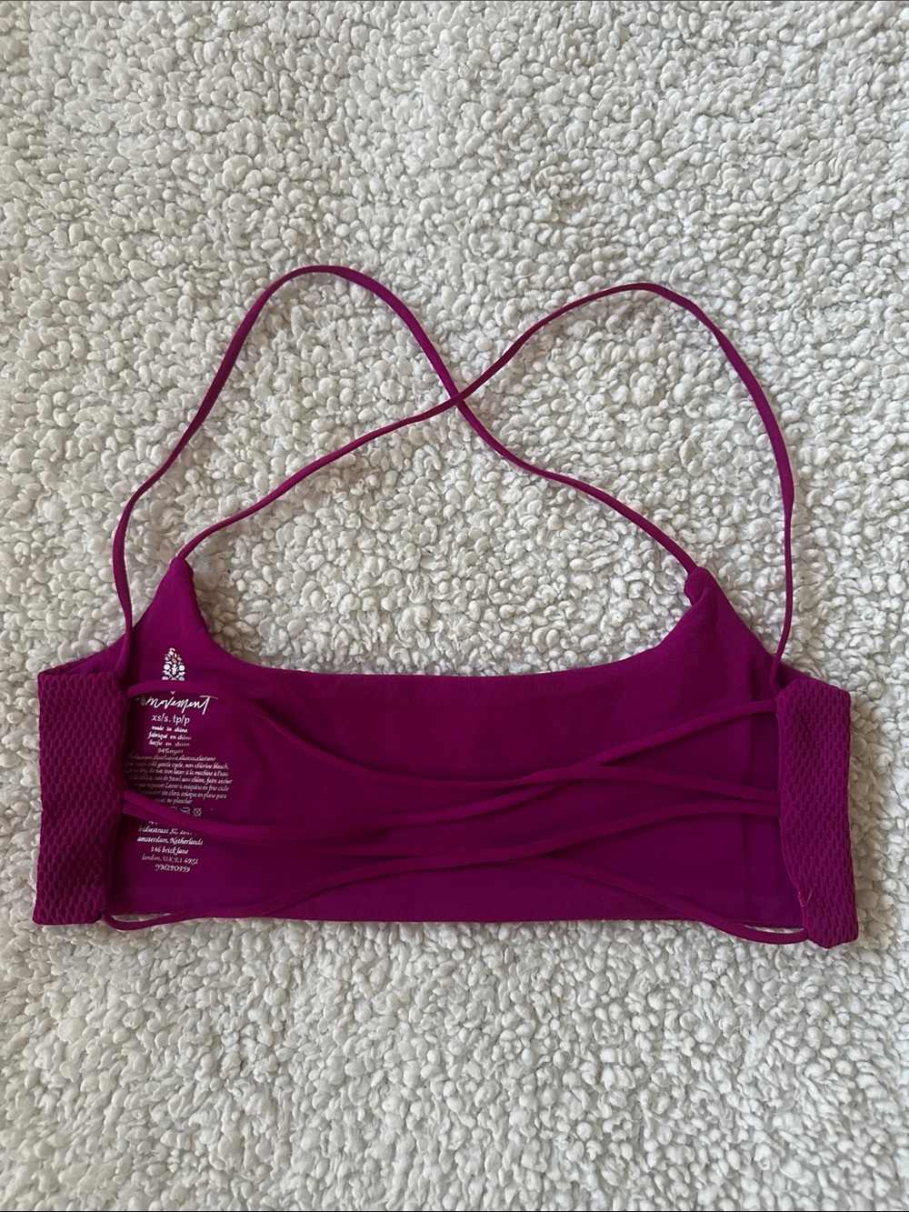 Free People Movement Strappy Shuffle Bralette Blackberry Size XS/S NWOT - Picture 4 of 9